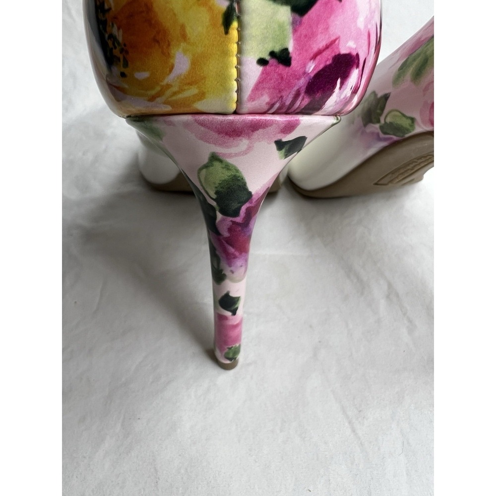 Christian Siriano Payless Floral Patent Pumps White Pointed Toe Stiletto Heel Wo - Picture 5 of 12